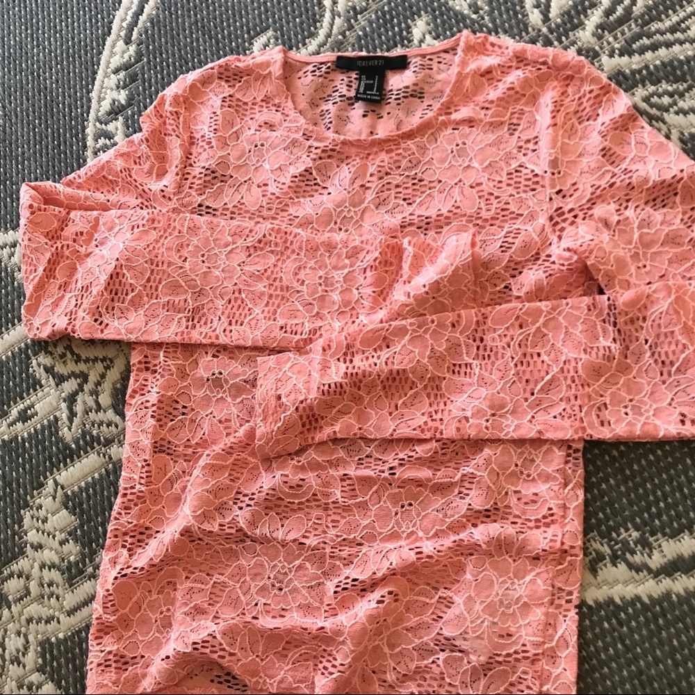Rose Color Lace Top - Picture 4 of 4
